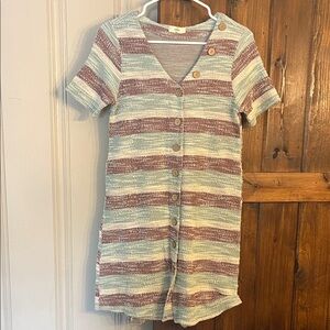 Entro Red and Blue Striped Mini Dress